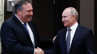 Орусия президенти Путин менен АКШнын мамлекеттик катчысы Майк Помпео