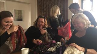 delegates on the scarf wearing course