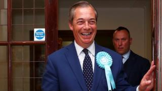 Nigel Farage at the EU election count in Southampton