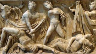 Escena de La Orestíada en una sarcófago