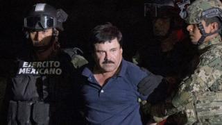 Joaquín "El Chapo" Guzman a hannun jami'an tsaro