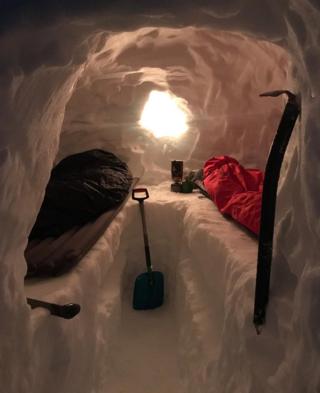snow hole in the beautiful Cairngorms.