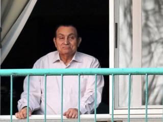 El expresidente egipcio Hosni Mubarak en el hospital de Maadi, en El Cairo, el 6 de octubre de 2016.