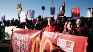 A McDonald's picket line