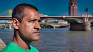 Iderval Silva em Frankfurt, na Alemanha, em julho de 2018