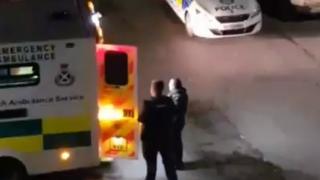 Ambulance at scene of shooting