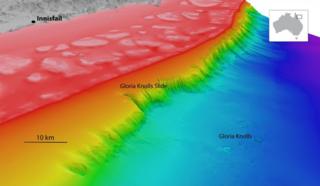 3D image of the sea landslide at Great Barrier Reef