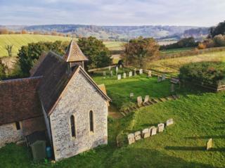 Pishill Church in the sunshine