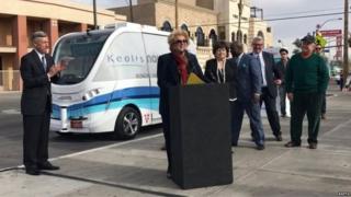 self-driving shuttle bus