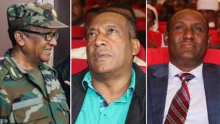 ከግራ ወደ ቀኝ፤ ጄነራል ሰዓረ መኮንን፣ ብርጋዴር ጀነራል አሳምነው ፅጌ እና አቶ አምባቸው መኮንን