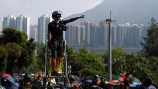 Protesters in Hong Kong