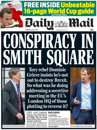 Daily Mail front page