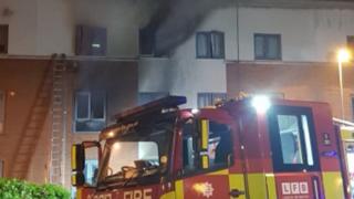 Fire engine outside the house in Woolwich