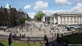 Dublin City Council has published images on its website of what the area in front of Trinity College could look like if the car-free zone is implemented