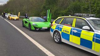 Supercars on the M1