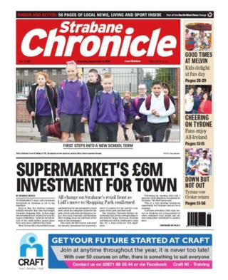 front page of the Strabane Chronicle Thursday 6 September 2018