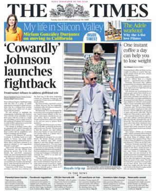 The Times front page 25/06/19