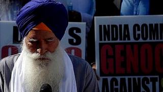 NOVEMBER 7, 2015: Members of the Sikh community mark the 1984 Genocide and Protest India's Human Rights Violations Remembrance Walk, in Los Angeles, CA