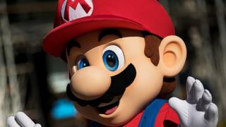 Nintendo character Mario waving