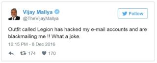 Vijay Mallya: India tycoon 'assets' published in Twitter hack - BBC News