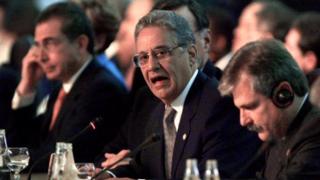 Fernando Henrique Cardoso during Latin America and EU summit in Rio in 1999