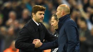 Kocha wa Tottenham Mauricio Pochettino na mwenzake wa Real Madrid anayeondoka Zinedina Zidane