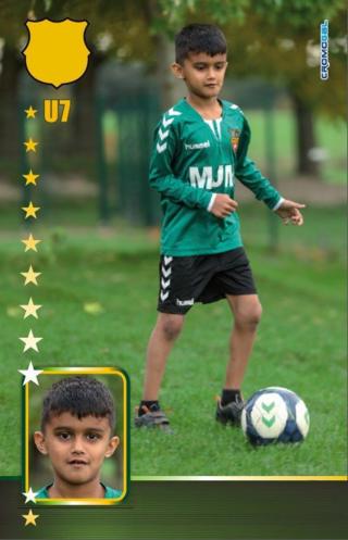 Image of boy on football sticker