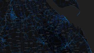 North East Lincolnshire - running routes (by Strava users 2015)