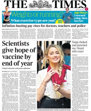 Times front page 21 July 2020
