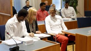 Los jugadores del equipo nacional de voleibol durante el juicio en la ciudad de Tampere, el 29 de agosto de 2016.