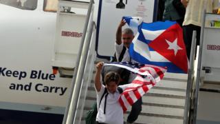 Пассажиры первого рейса из США на Кубу