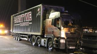 Lorry fire on Kessock Bridge