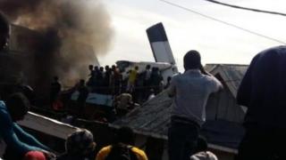 Site of Crash of plane in DR Congo
