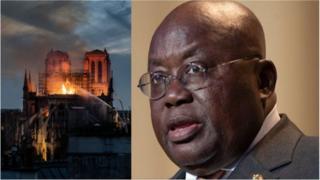 Notre Dame (left) and Nana Akufo-Addo (right)