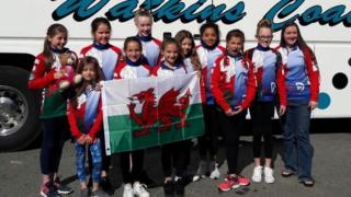 The Acro Dance Team who train at Planet Gymnastics