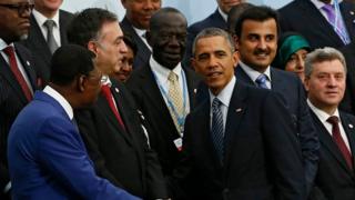 Barack Obama at the Paris climate change talks in 2015
