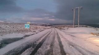 Snow covers the ground in Blaenavon, Torfaen