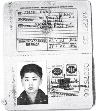 김정은의 것으로 추정되는 브라질 여권 사본