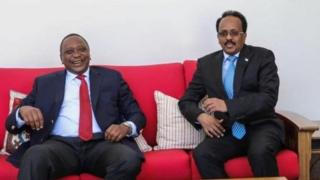 Madaxweyne Uhuru Kenyatta iyo Madaxweyne Maxamad Cabdullahi Farmajo