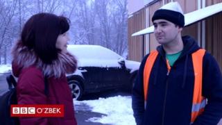 Жамшид Абдуқодиров ва Би-би-си Ўзбек хизмати мухбири Соҳиба Ҳайитбоева билан