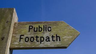 Public footpath sign