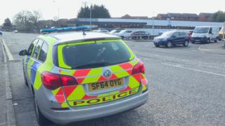 Police car at the scene
