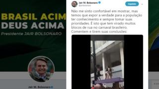 Tuíte do presidente Jair Bolsonaro