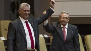 Miguel Díaz-Canel y Raúl Castro