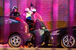 Dallas Police shield bystanders after shots were fired