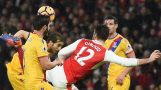 Olivier Giroud yatsinze igitego gihebuje Arsenal ikina na Crystal Palace