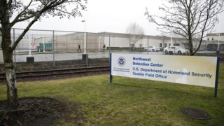 The US Department of Homeland Security Northwest Detention Center is pictured in Tacoma, Washington on February 26, 2017