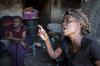 Kate Afful talks while at home with her mother