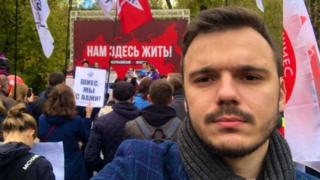Ruslan Shaveddinov, Eylül ayında bir eylemdeyken