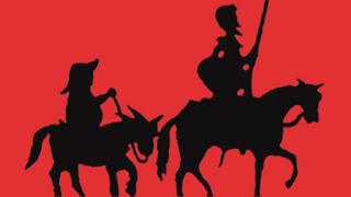 Silueta de Don Quijote y Sancho